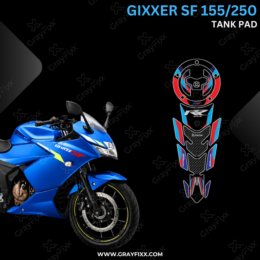 Gixxer SF Half Tank Pad | Half Tank Pad Compatible with Gixxer SF, Premium Finish, Waterproof, Pack of 1